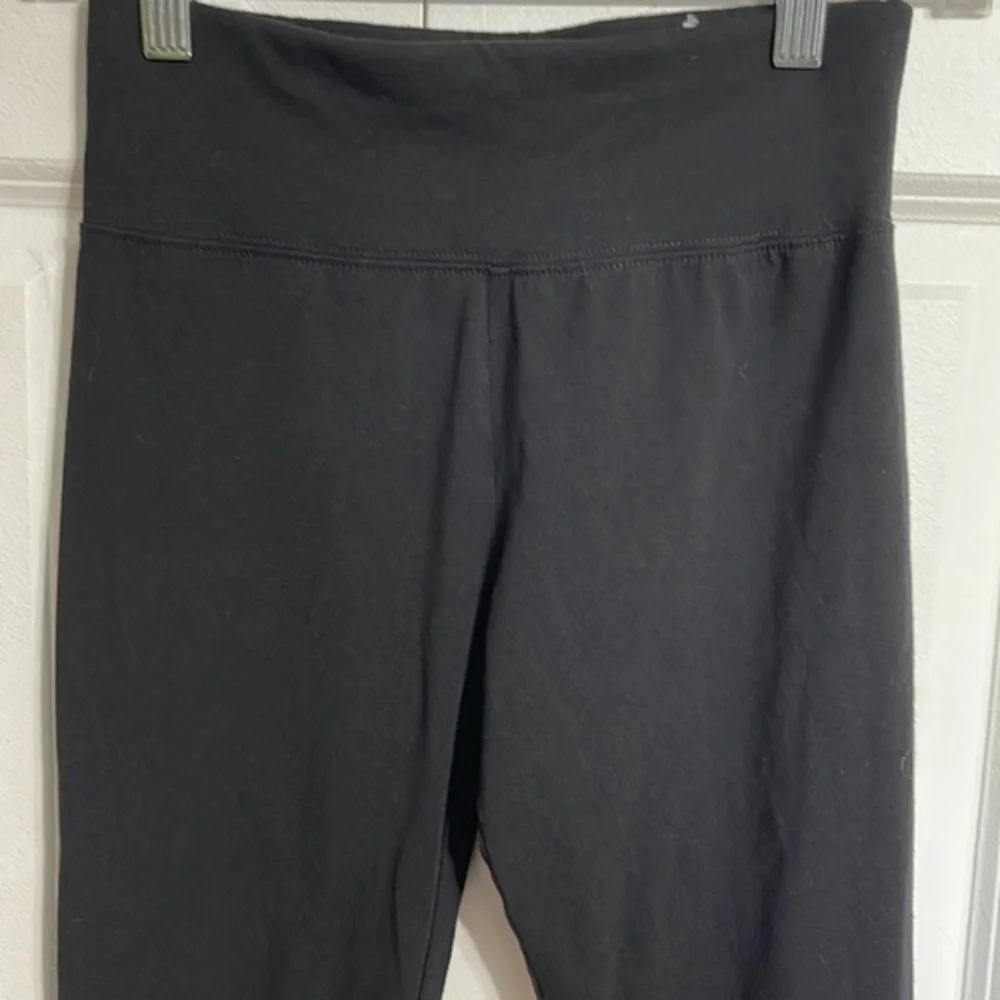 Justice L 12/14 Leggings Kids Black Excellent Cotton Blend Stretch Heart‎ Logo